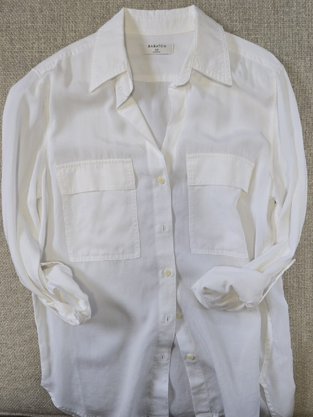 Babaton White Button-Down Utility Shirt